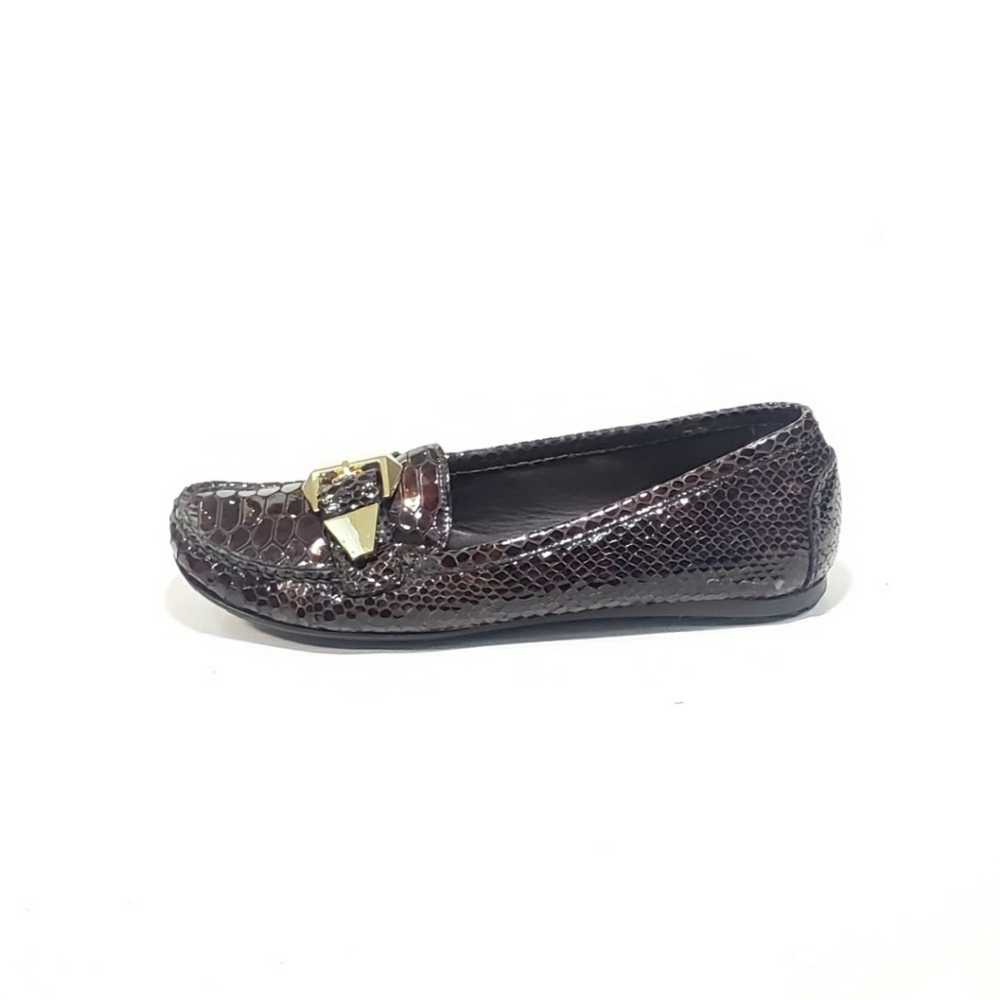 Stuart Weitzman Loafers Flats Patent Leather Snake - image 1